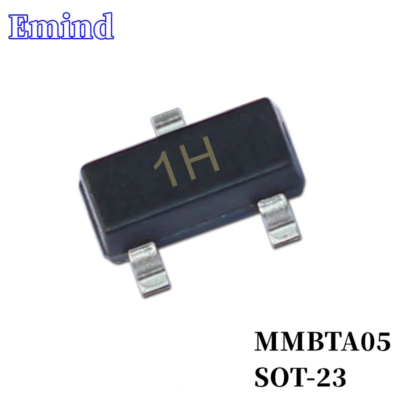 

100Pcs MMBTA05 SMD Transistor Footprint SOT-23 Silkscreen 1H Type NPN 60V/1A Bipolar Amplifier Transistor