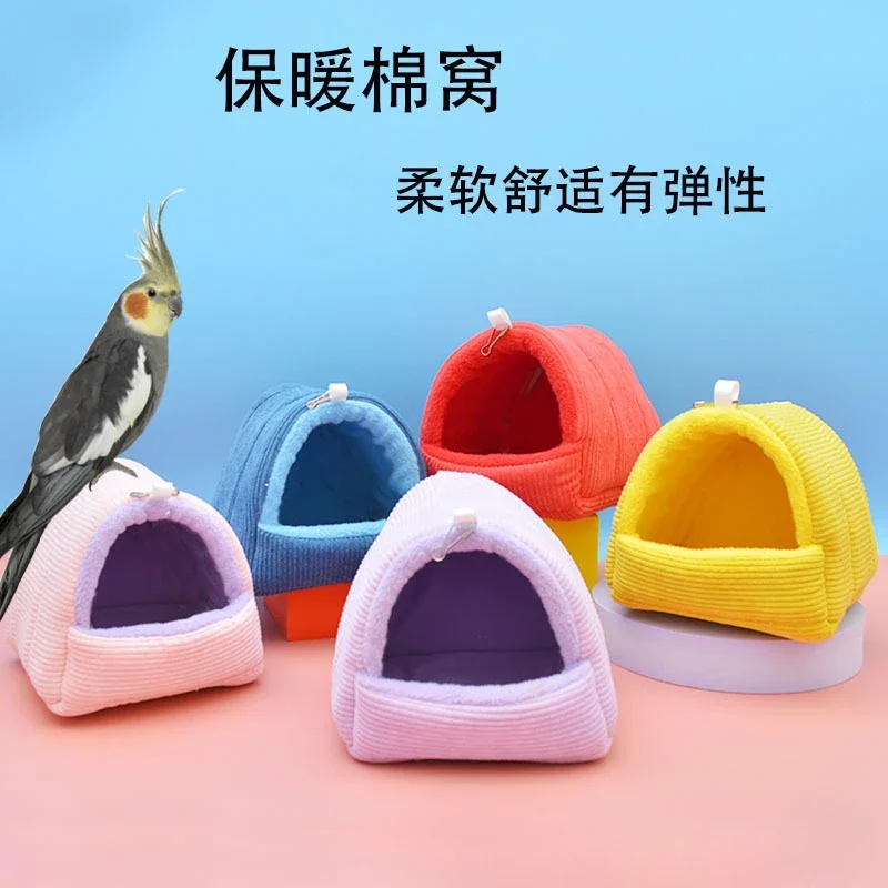 Bird Cage Parrot Cotton Nest Mini House Pet Parrot Nest Budgie Warm Winter Hammock Cage Hut Tent Bed Hanging Cave Pet Products