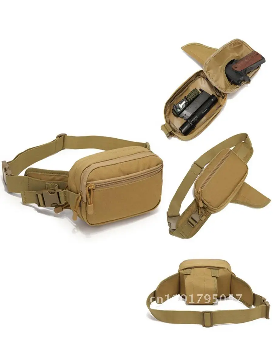 Waterproof Outdoor Tactical Waist Bag Multifunctional Storage for Cycling & Field CS Combat Gun Holster Hanging Design