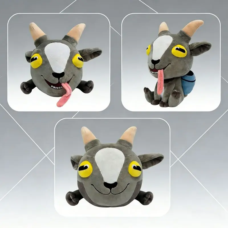 Goat Simulator Plush Toy Gray Stuffed Goat Doll Game Peripheral Soft Cute Funny Figure Home Decor Gift For Kids And Game Lovers