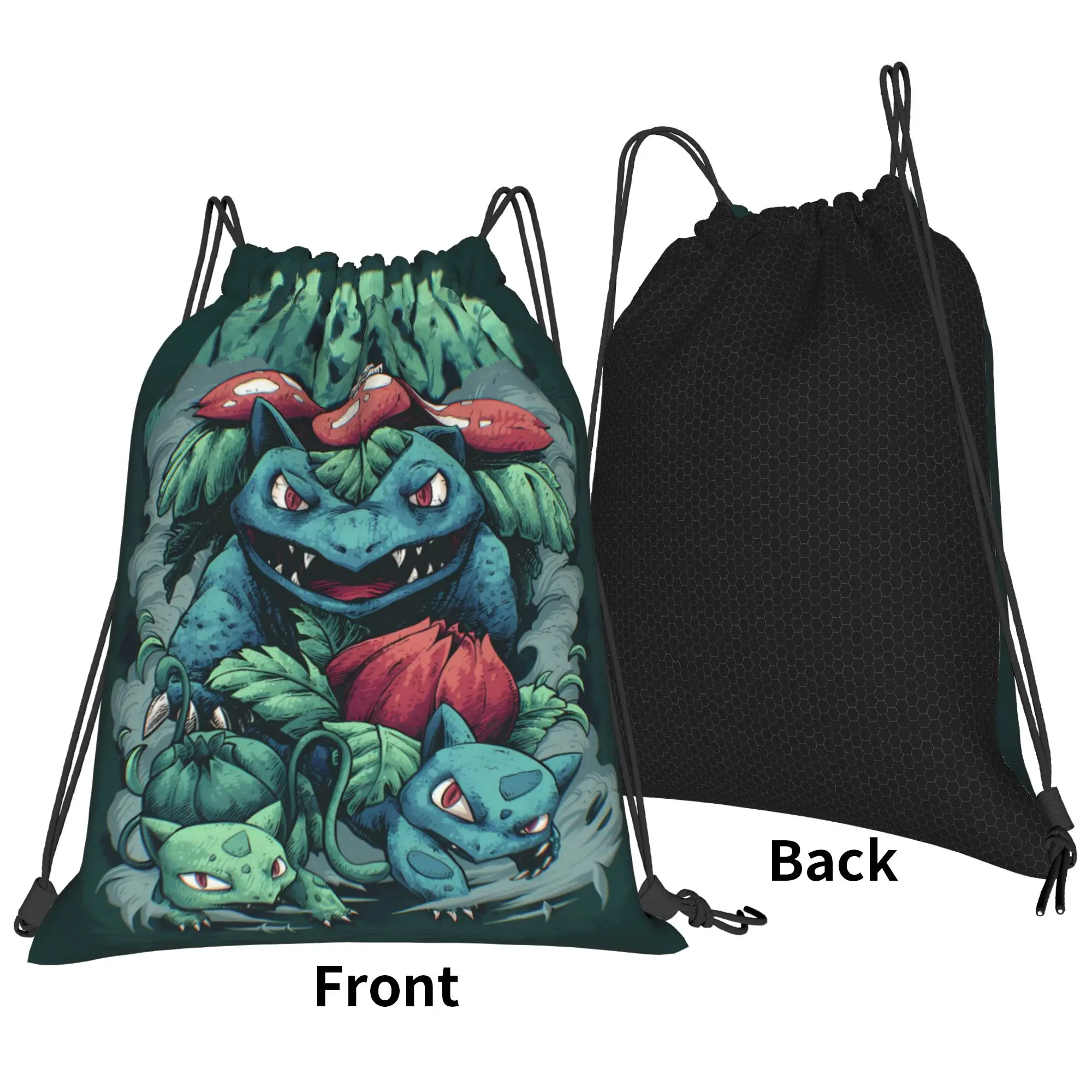 Bulbasaur Poster Cartoon Backpacks  Folding Minimalist Sports Yoga Pattern Sackpack String Bags