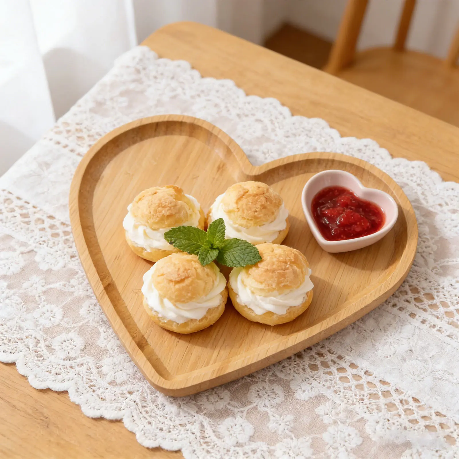Wooden Heart-shaped Food Plates, Creative Snack Tray, Home Charcuterie Plates, Party Supplies, Festive Atmosphere