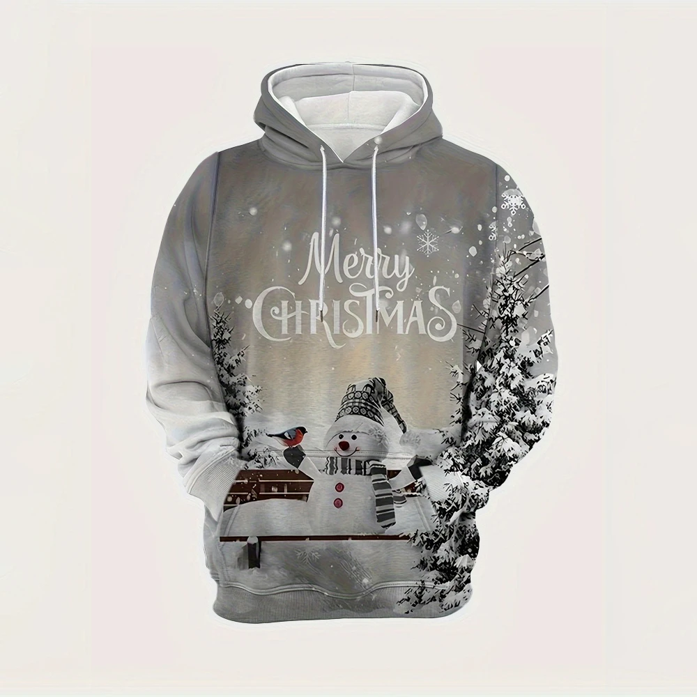 

Winter 3D Print Men's Hoodies Oversize Casual Christmas Style Sweatshirts Minimalist Design Loose Fitting Harajuku Pullover Top