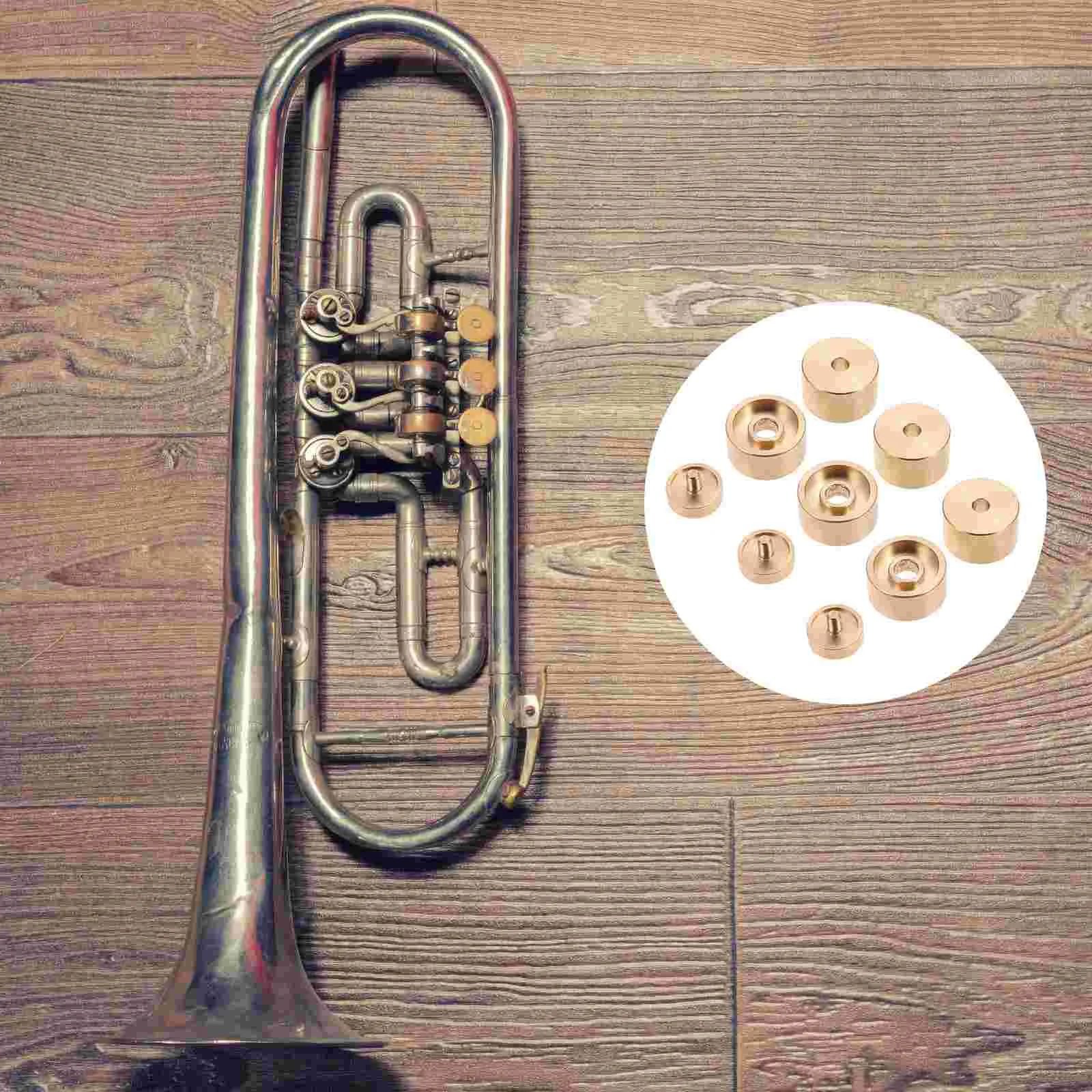 

Buttons Small Upper and Lower Cover Instrument Accessories Trumpet Piston Component Buckle Musical Mini Golden Finger