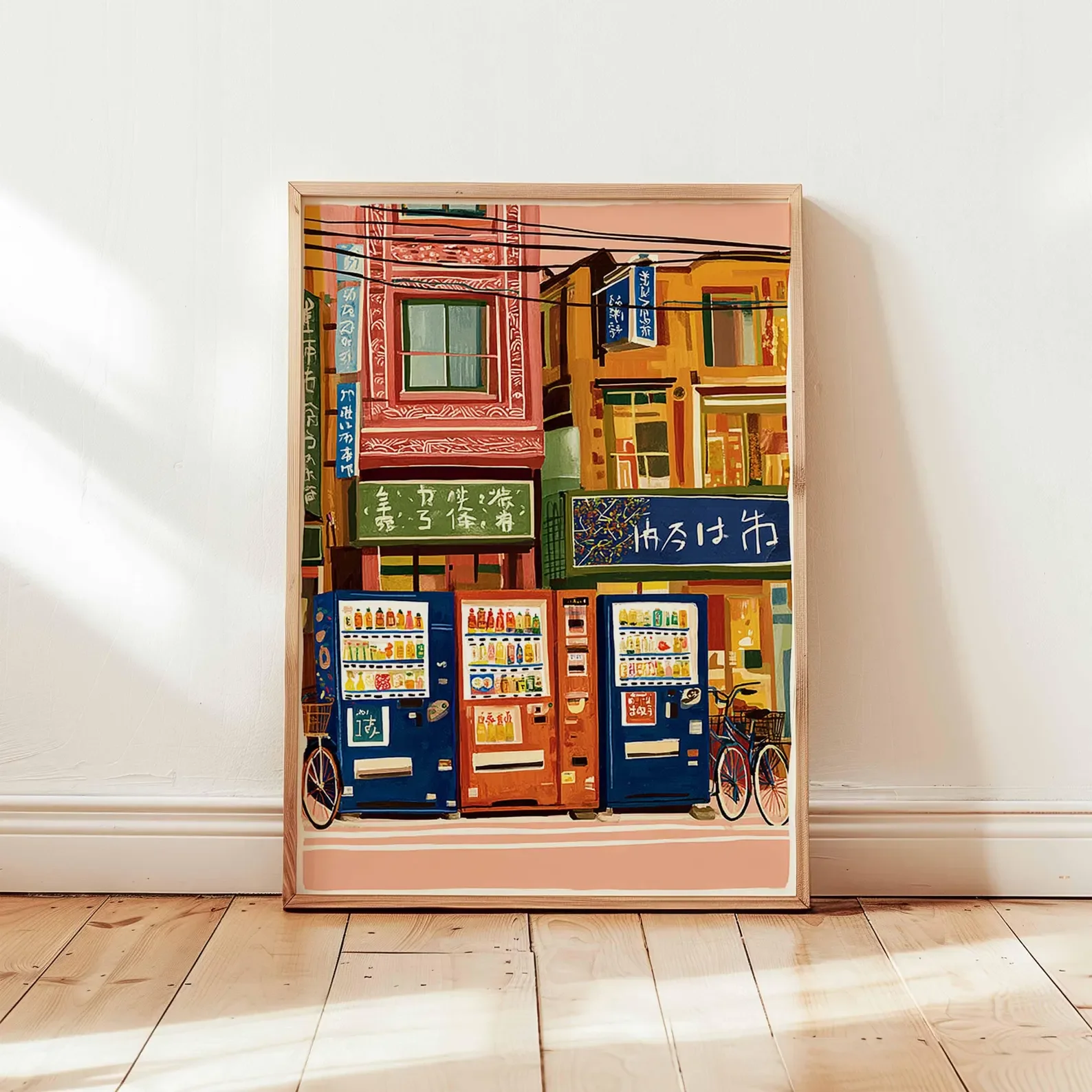 Póster de máquina expendedora japonesa, póster Retro impreso de Japón, arte de pared colorido, impresión de alimentos, decoración urbana, cartel de aperitivos, cultura pop