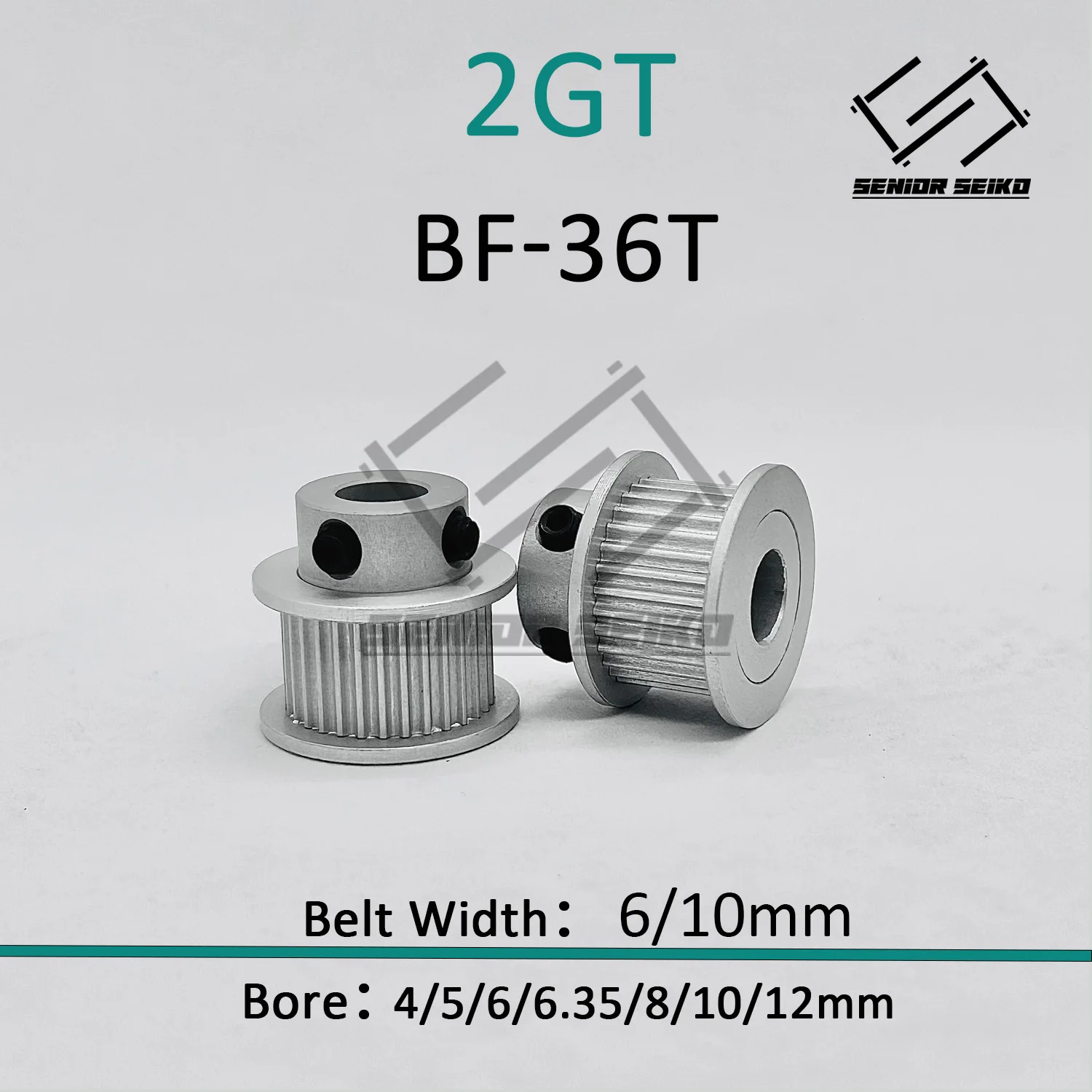 2GT 2MGT 36Teeth BF Timing Pulley Belt Width 6/10mm Bore 4/5/6/6.35/8/10/12mm 36T Pitch 2mm Tensioning Wheel Synchronous