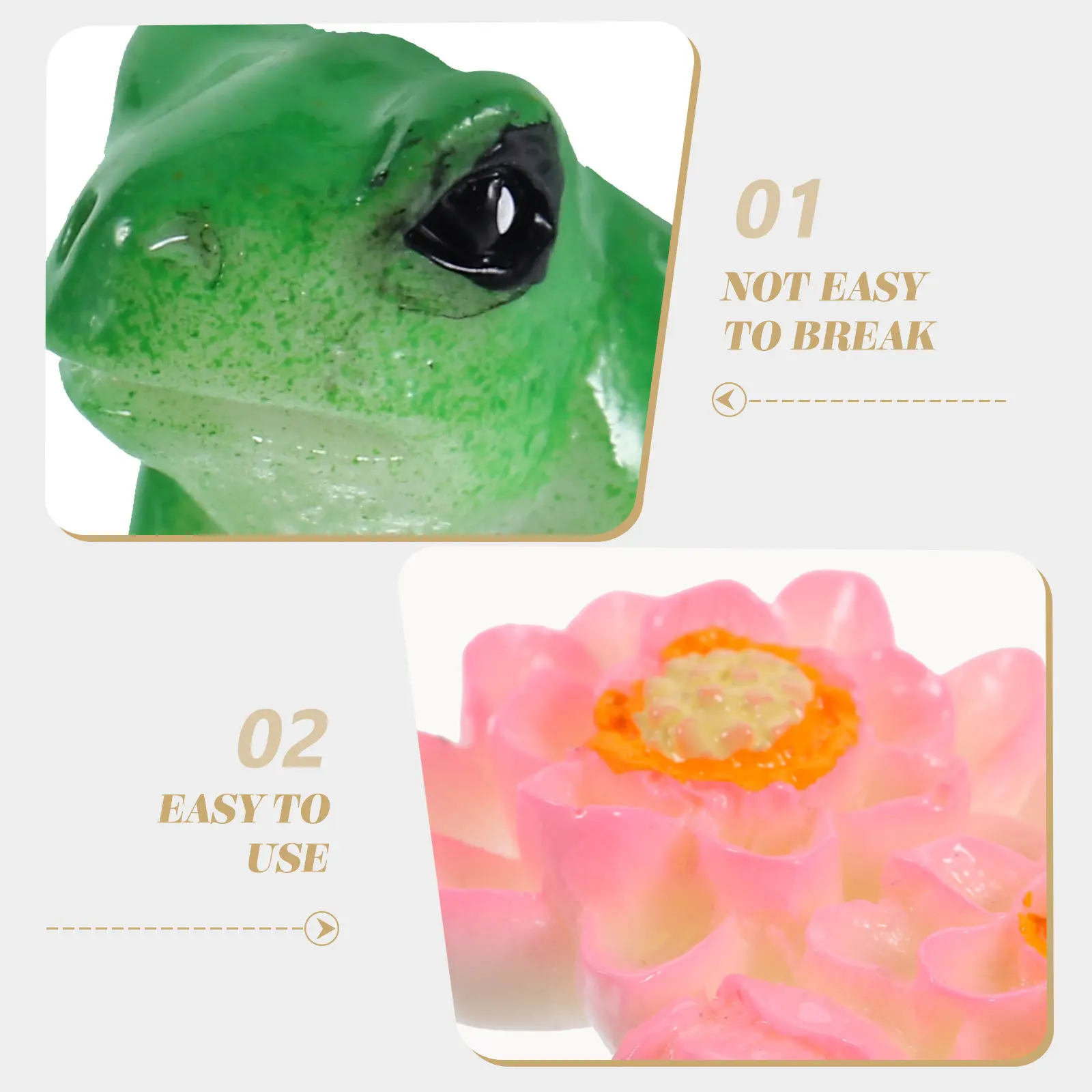1Set Resin Frog and Decoration Set Lifelike Outdoor Yard Statues for Nature Lovers Home Decor Bonsai Planter Lotus