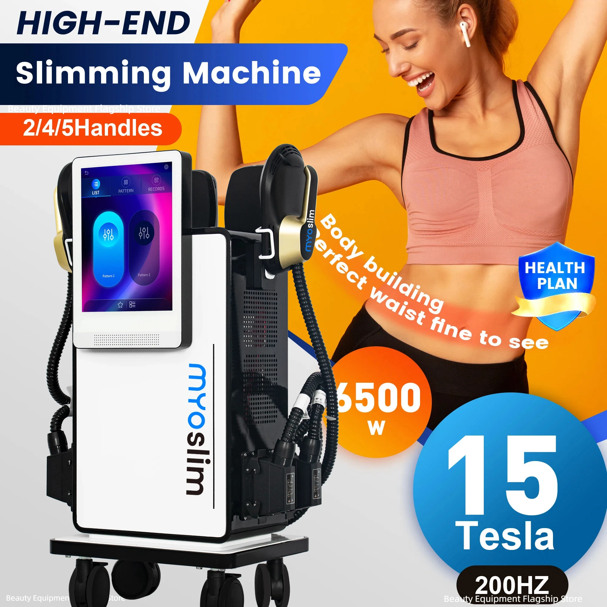 Myoslim EMS Body Contouring Machine Electrical Muscle Stimulation Fat Burning Body Carving Fitness Slim Equipment