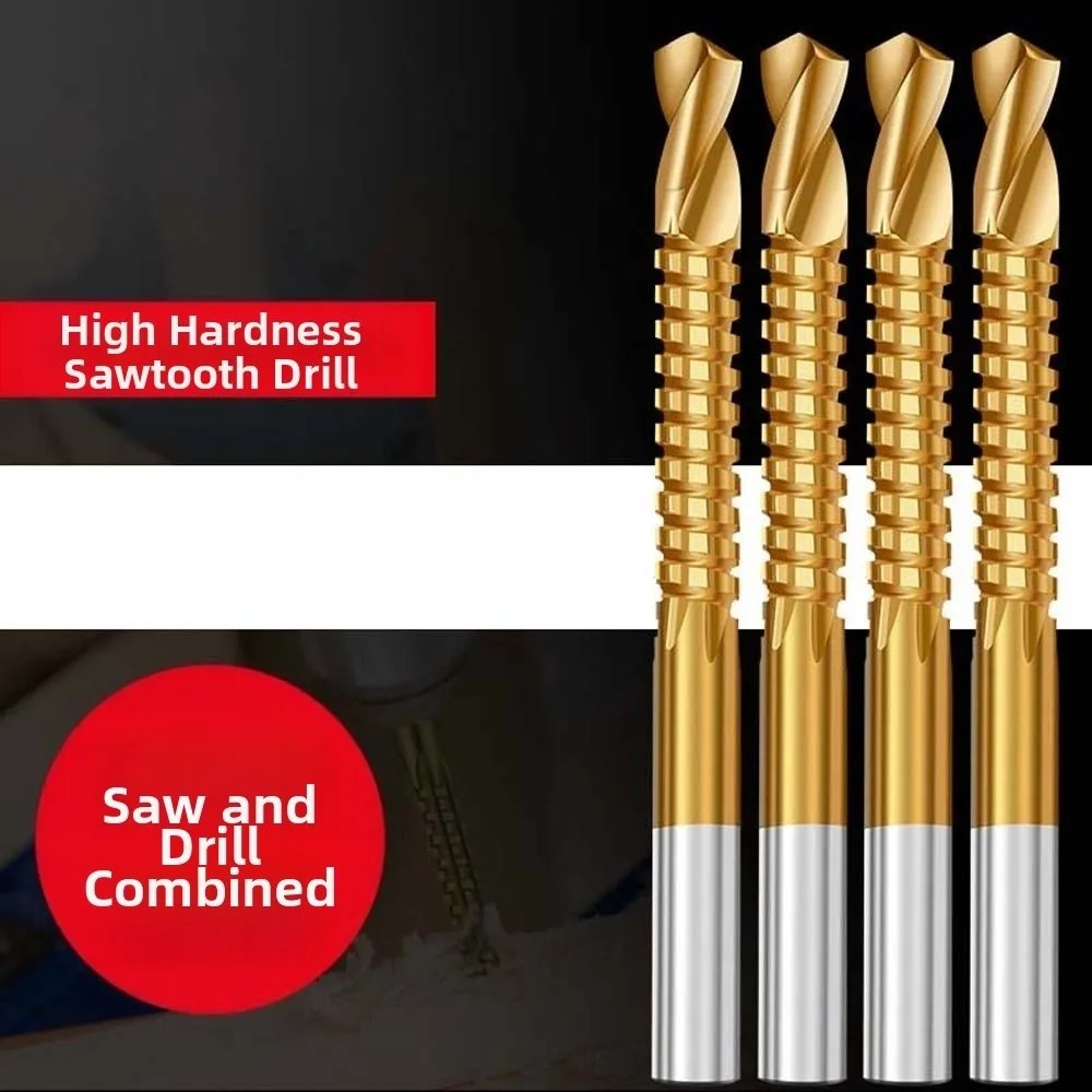 

6pcs Multi-functional Twist Bore Bits 3-8MM Straight Shank Grooving Drills Steel Hole Opening HSS Drill Bits Thin Wooden Board