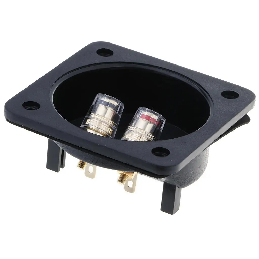 Round Spring Cup Connectors Subwoofer Plugs Durable Plastic Gold Terminal for DIY Speaker Box Setup