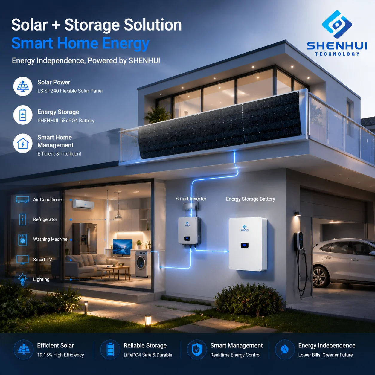 240W Flexible Solar Panel Mono Module High Efficiency Lightweight PV Solar System Solution For Home Business Applications