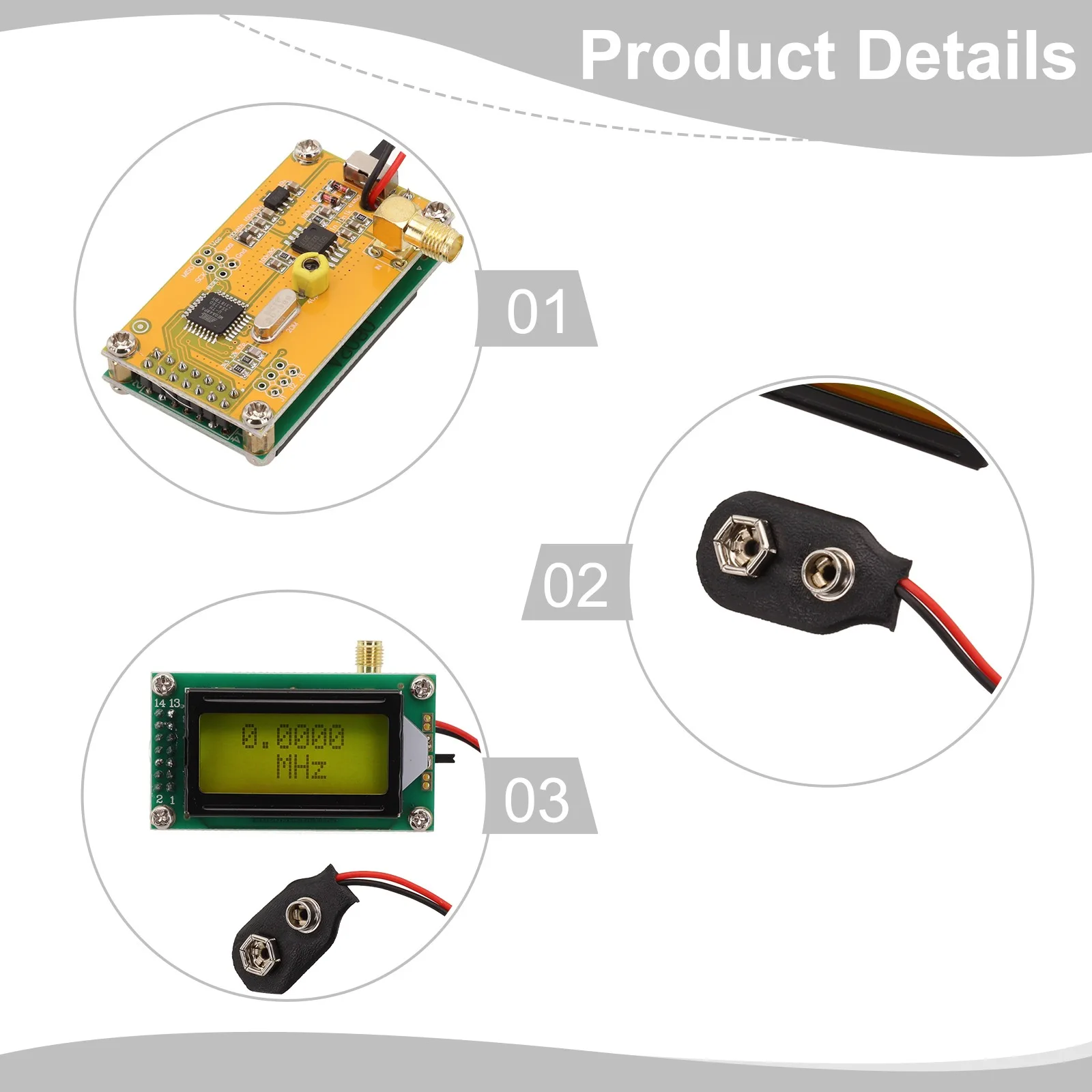 DIY 1-500 MHz Frequency Counter Module High Accuracy And 100 Hz Resolution LCD Display Counter Module For RF Instrument Testing