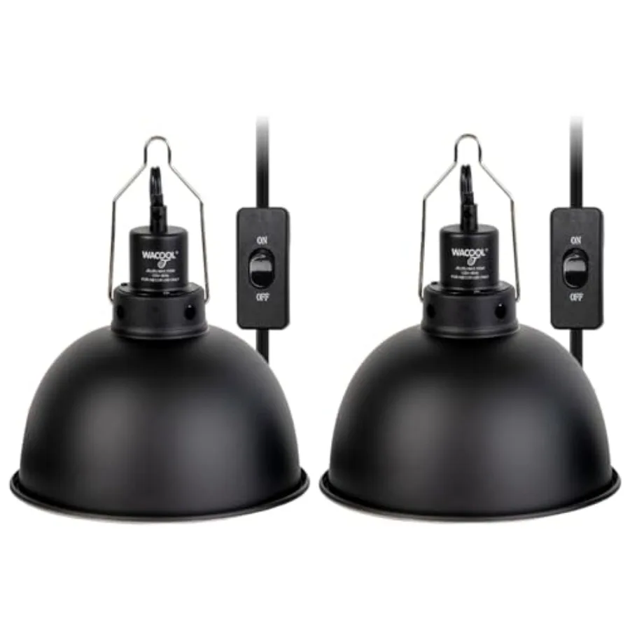 

Reptile Light Fixture 2 Pack 8.5 in Deep Dome Reptile Heat Lamp Fixture Optical Reflection Terrarium Light Fixture for Reptile