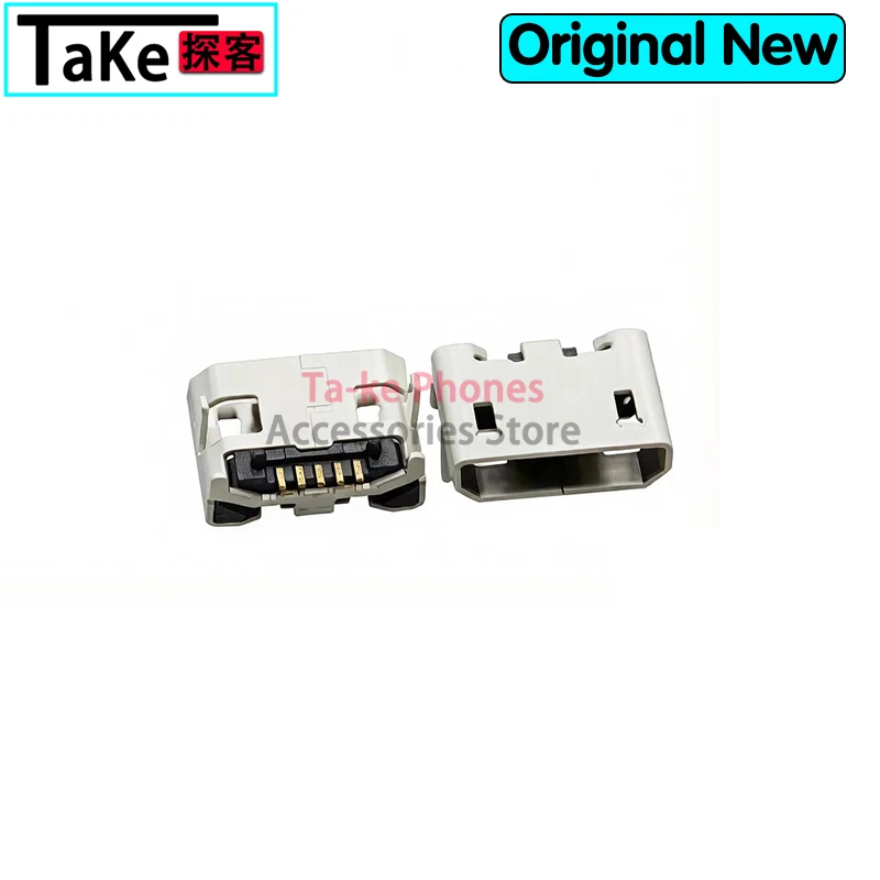 100-500Pcs For Mobile phone charging tail socket  Micro USB Connector Ox horn 7.2/6.6mm 5pin DIP4 Mini usb Connector Four legs