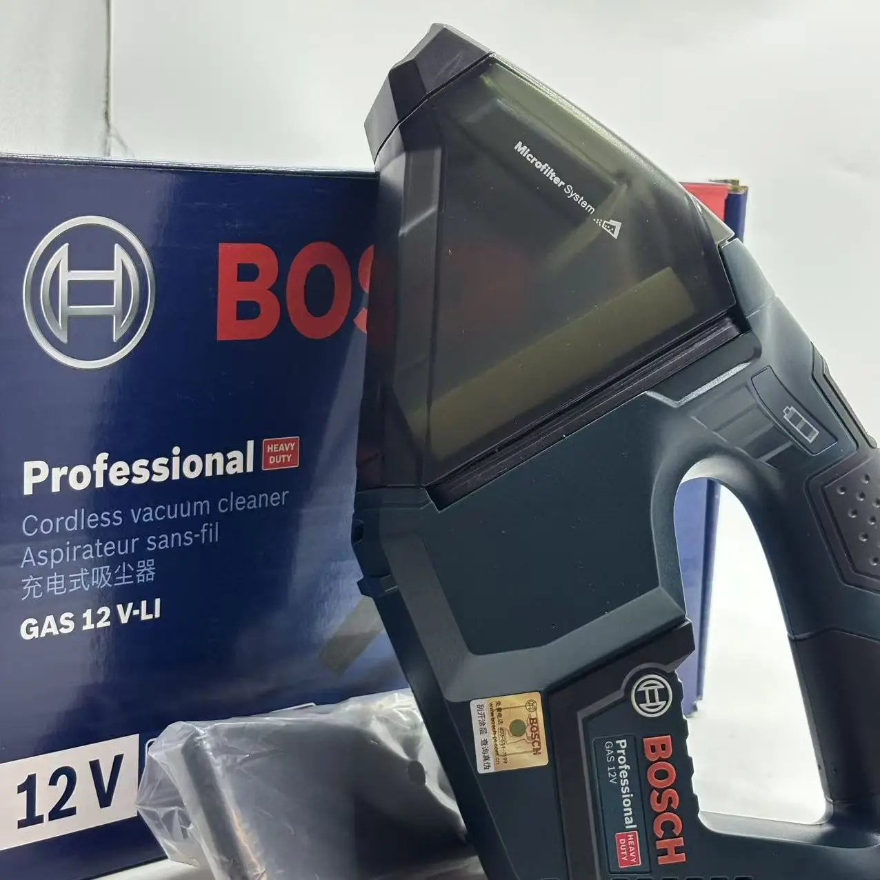 Bosch GAS12V-LI Cordless Handheld Dust Extractor, 12V 3.0Ah Li-ion Battery Portable Debris Cleaning Tool