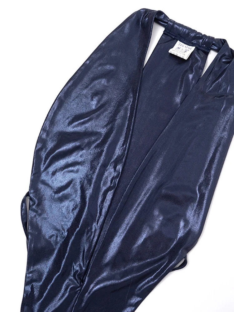 Beyprern Sexy Glanzend Metallic Bandage Twee Stukken Korte Set Vrouwen Solid Halter Mouwloze Halter Top En Shorts Suits Club Party