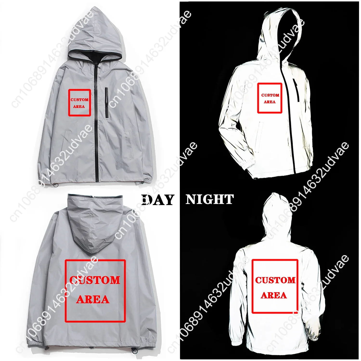 Inuyasha Sesshomaru Reflective Jacket Mens Womens Coat Hooded Windbreaker Runing Pocket Jackets Cycling Zipper Customized Hoodie