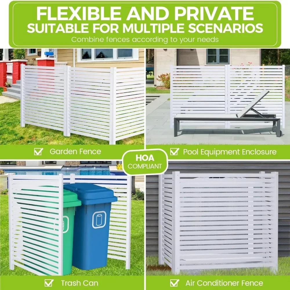 Air Conditioner Fence Garbage Bin Pool Equipment Fence Vinyl Case Outdoor Privacy No Digging Privacy Fence 3 Panels