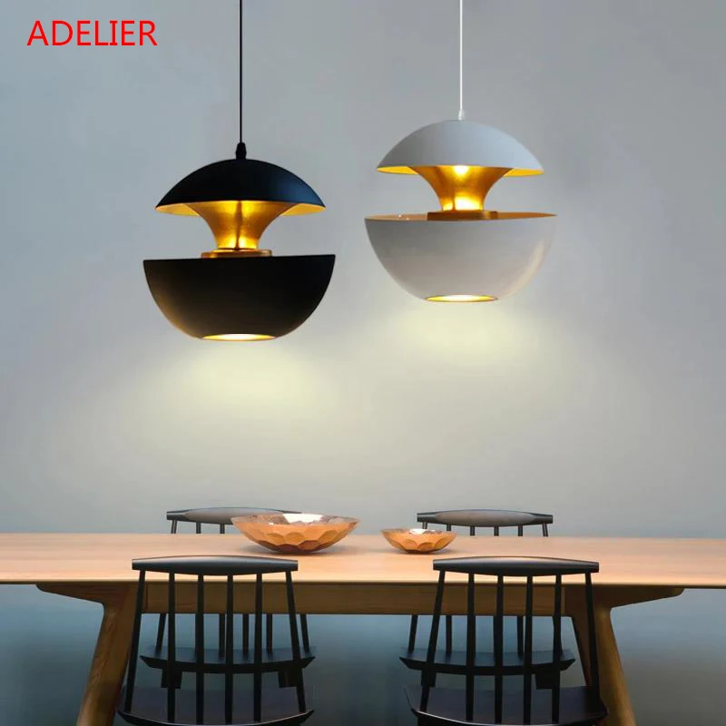 

Nordic Aluminum tube pendant lights Black White Restaurant Bar Cafe pendant lamp Living Room Home decorative Lighting fixture