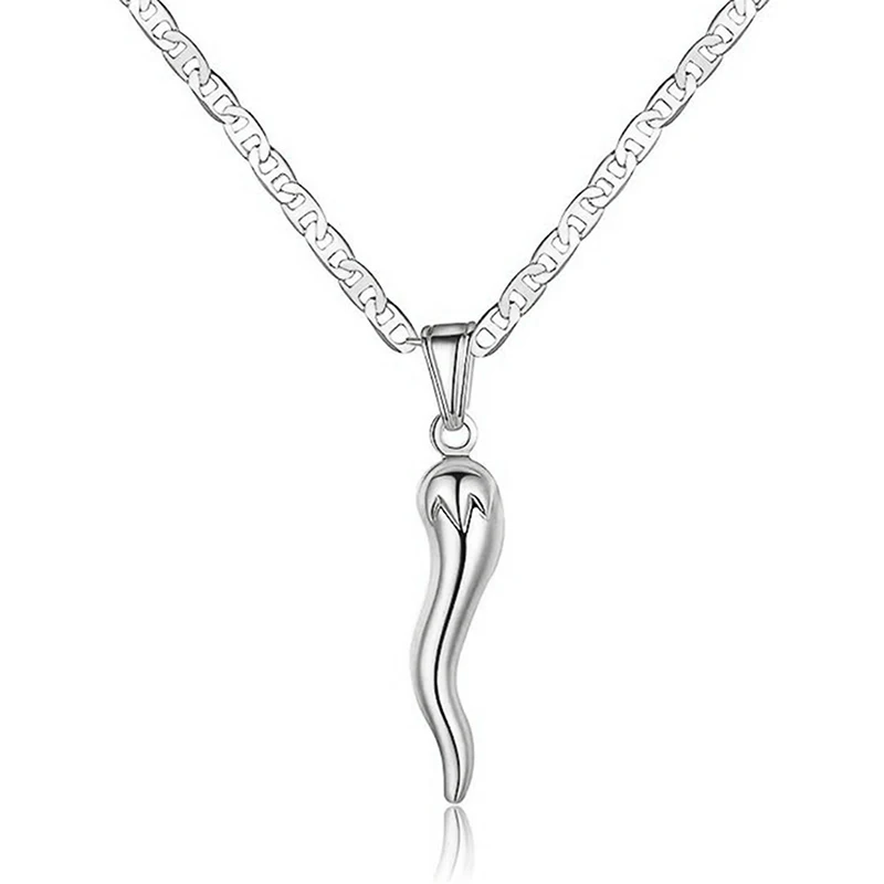 Huitan Novel Design Pepper Shaped Pendant Necklace for Women Metal Silver Color/Gold Color Hip Hop Rock Style Lady Neck Jewelry