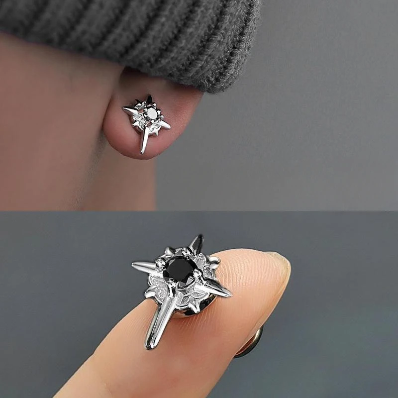 North Star Ear Clip No Ear Hole Female Earbone Clip Magnetic Attraction Personalized Men's Earrings Trendy No Punch Jewelry Gift