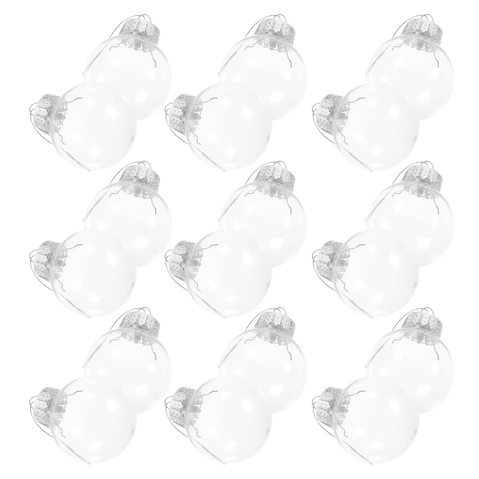 

30Pcs Clear Ornament Balls Plastic Fillable Baubles Open Top for Wedding Holiday Party Decor Clear Fillable Baubles