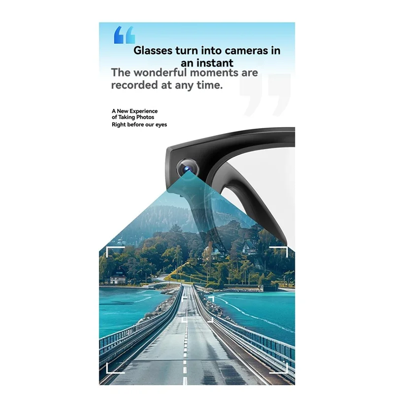 AA60-GS80 AI Smart Bluetooth Glasses–Photo Capture, Call Music Functions, Automatic Speech Recognition For License Plates