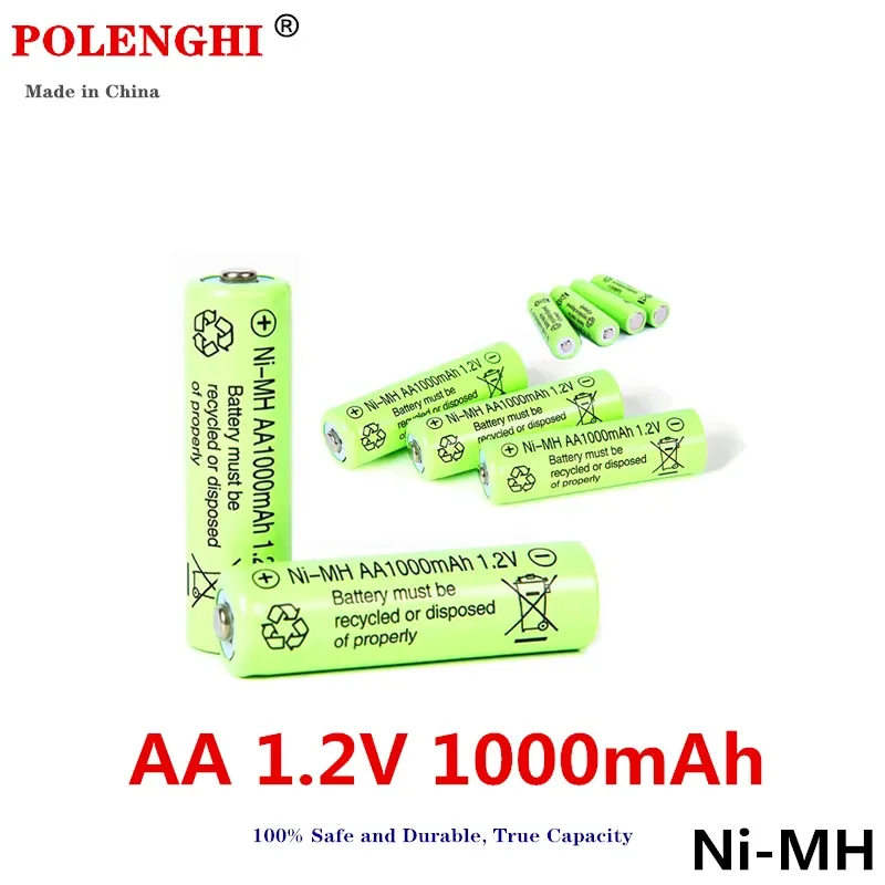 1.2V 1000mAh Ni-MH pre-charged Ni-MH rechargeable AA battery for CMARA microphone toy 4-40pcs Safe and Durable, True Capacity