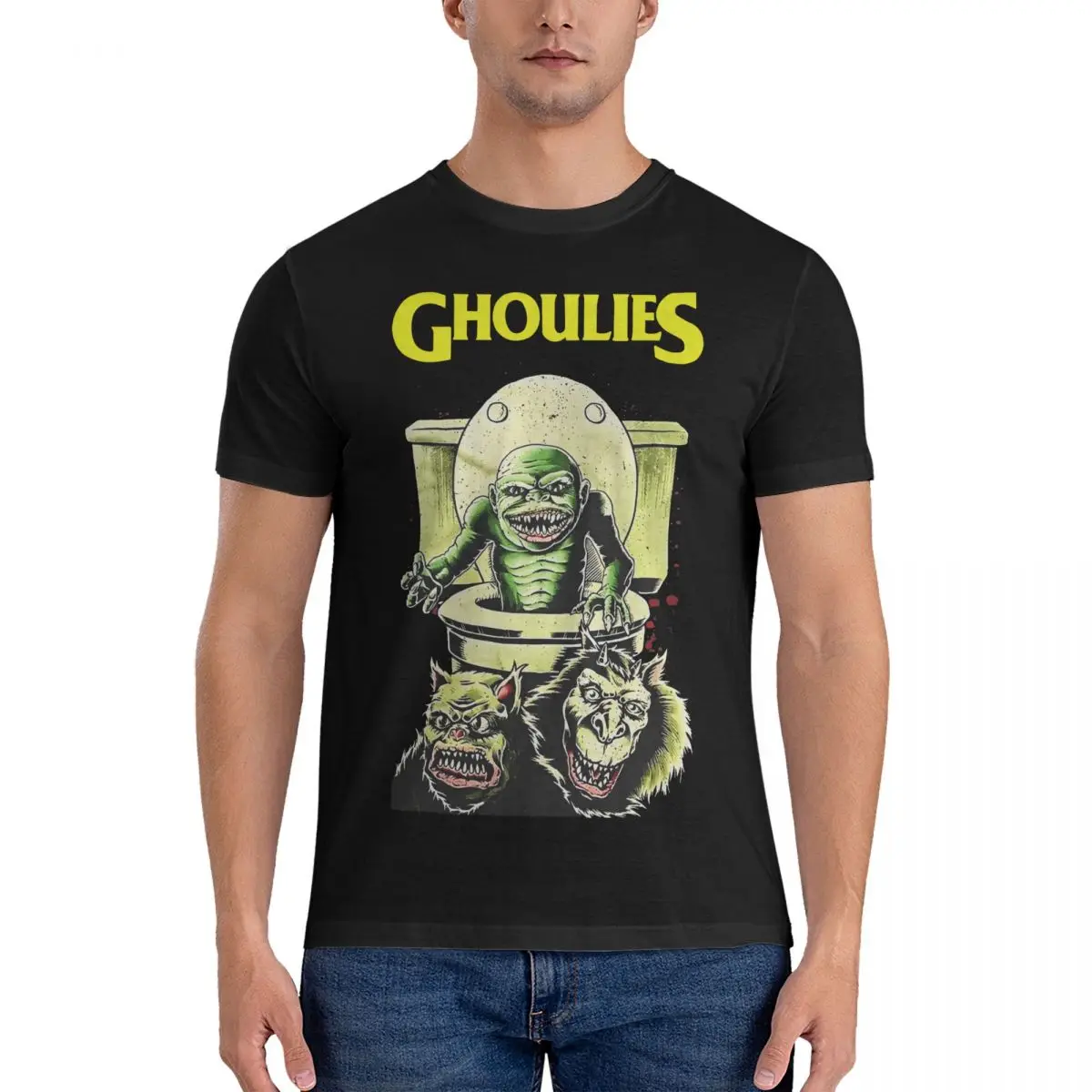 Men Green Color Horror Film Gift For Fans T Shirts Ghoulies 100% Cotton Clothes Casual Short Sleeve O Neck Tee Shirt Printing