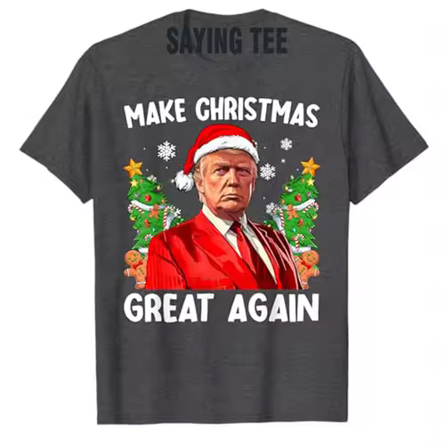 Make Christmas Great Again Funny Santa MAGA Men Xmas T-Shirt Novelty Gift Humorous Ugly Christmas Sweater Saying Tee Y2k Top - Image 7