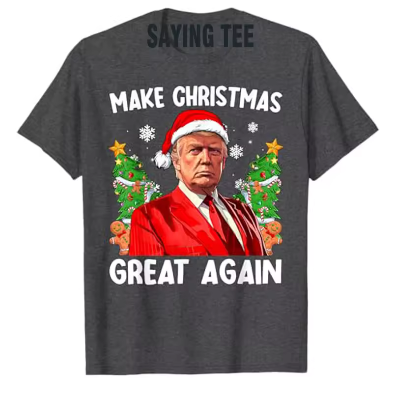 Make Christmas Great Again Funny Santa MAGA Men Xmas T-Shirt Novelty Gift Humorous Ugly Christmas Sweater Saying Tee Y2k Top - Image 7