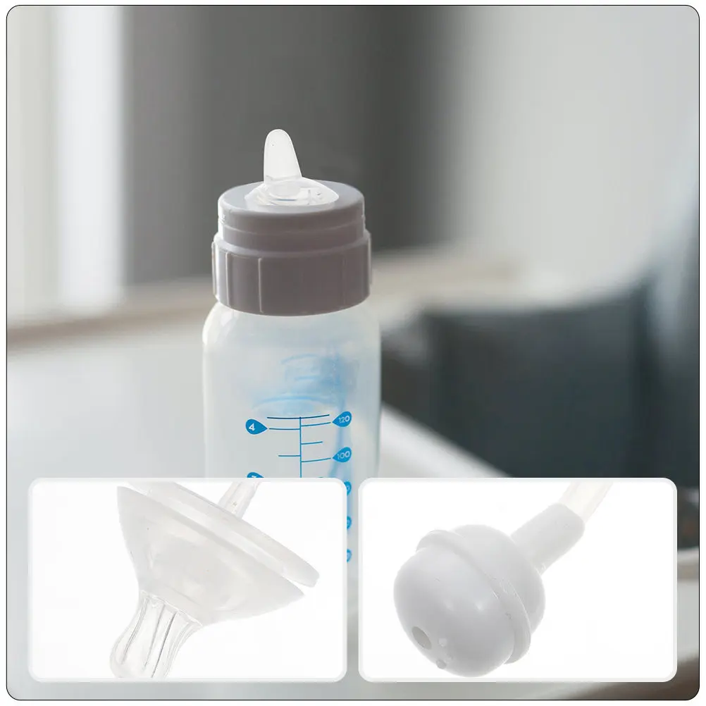 

4pcs Duckbill Pacifier Accessories Weighted Straw Nipples Spill-Proof Replace Tops White Baby Lightweight Nursing Feeding Cup