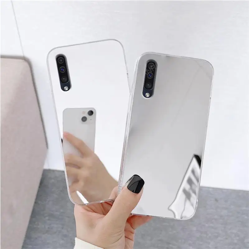 Glossy Mirror Silicone Case For Samsung Galaxy A70 A50 A30 A20 A10 A01 A20E A50S A30S A20S A10S Back Cover On A 70 50 30 20 10 S