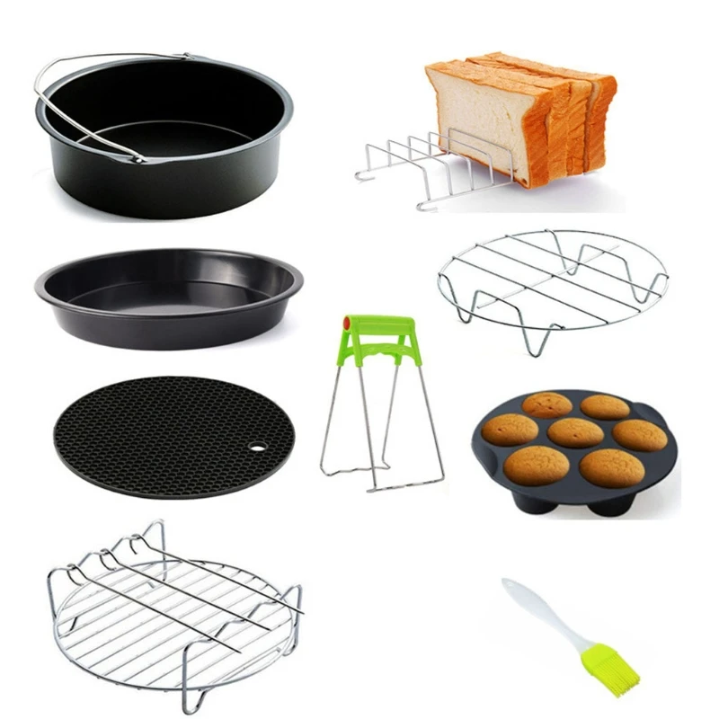 Melhor conjunto acessórios para fritadeira com pizza pan bolo cesta bolo dropshipping