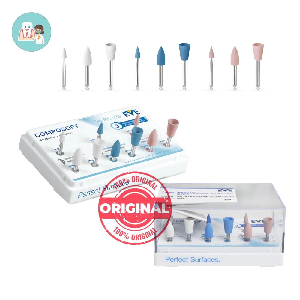 

‌ Стоматологический набор EVE Composoft RA 129,3 ступени Система отделки и полировки для композитного реставрации: разглаживание и полировка
