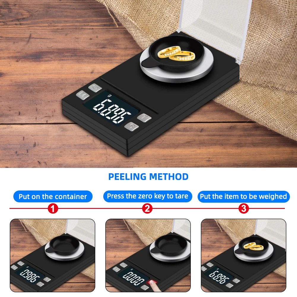 100g/50g/20g/10g Mini Digital Scale High Accuracy 0.001 Pocket Scale Jewelry Gold Gram Balance Weight for Medicinal Herbs Lab