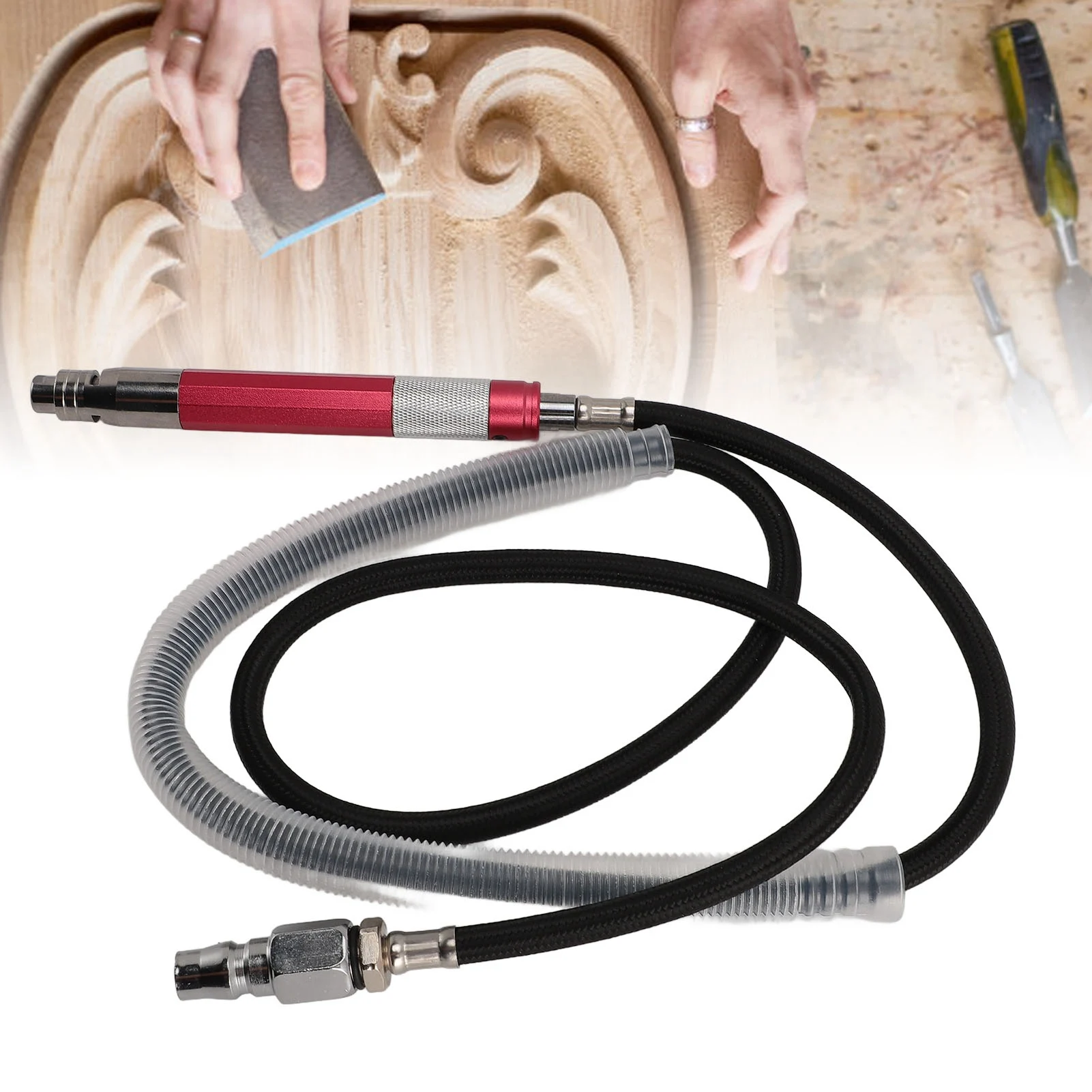 Conjunto pneumático de moedor de lápis de ar 58000rpm NPT 1/4in caneta de gravação com pinça M3 para moagem e polimento de precisão