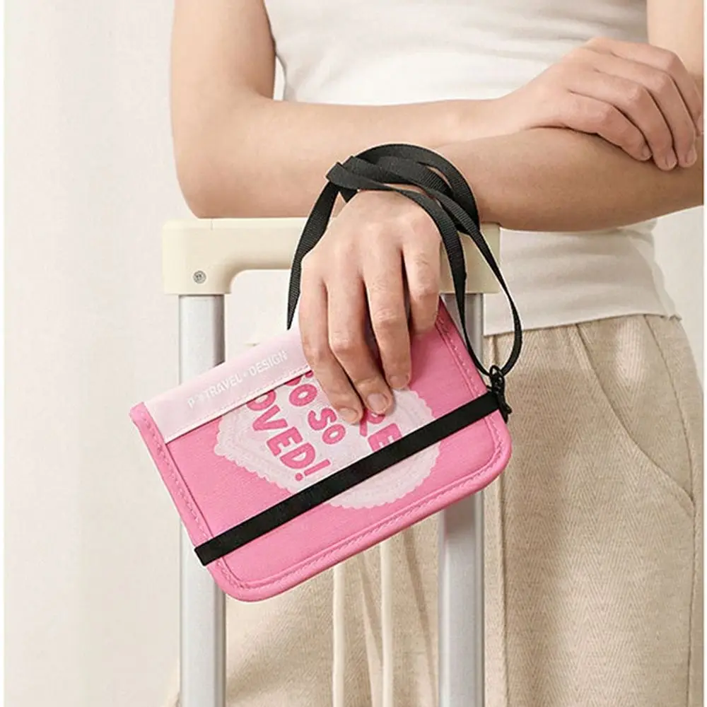 

Card Holder Nylon Passport Bag Purse Crossbody Bag Travel Wallet Ticket Holder Airplane Check-in Certificate Storage Bag Women