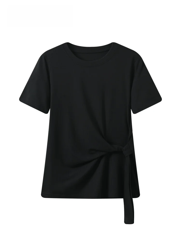 

plus Size Women's Short Sleeve T-Shirt round Neck Casual Style Korean Fashion Spring Summer New Design Sensation Age Reduction