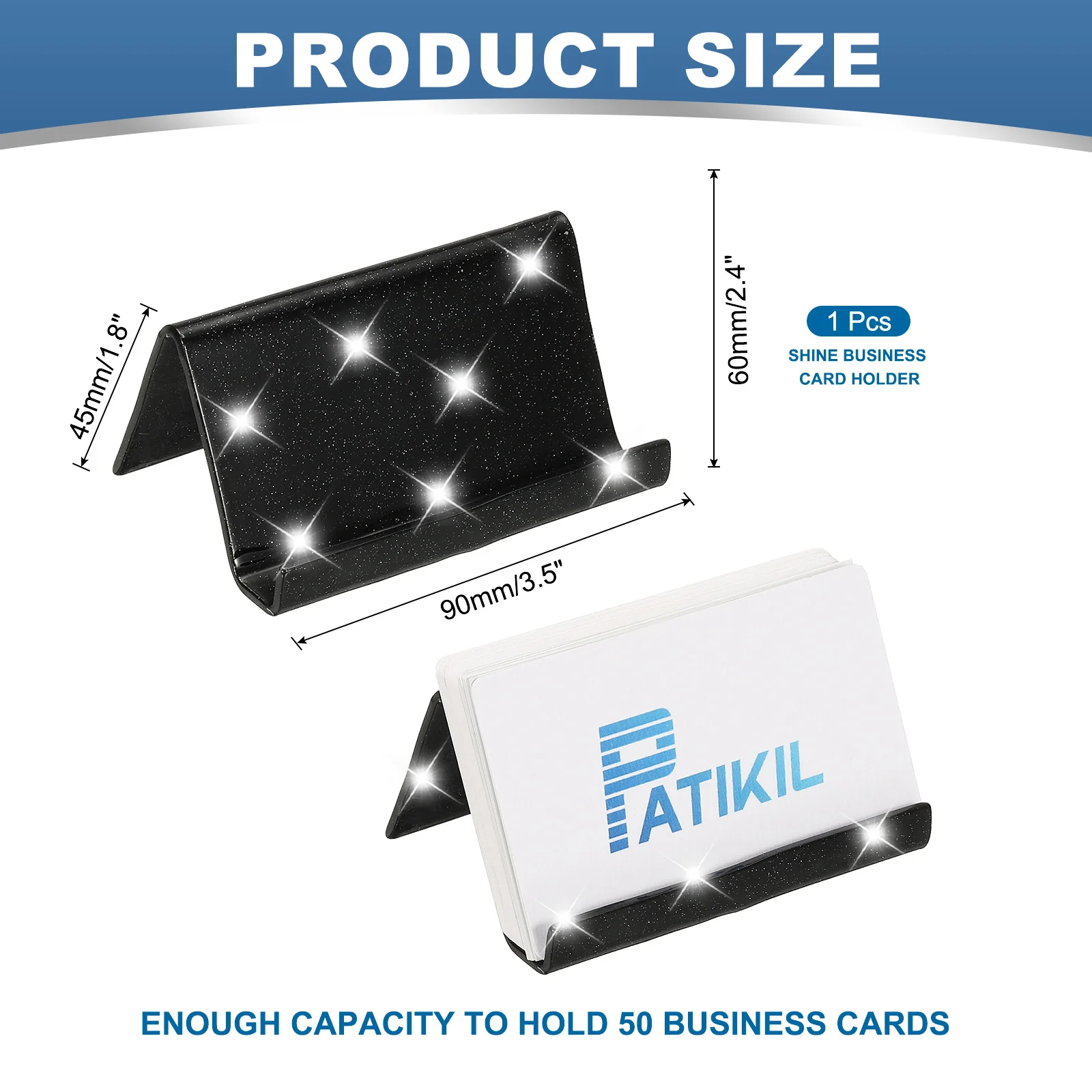 Acryl Visitekaartjes Houder Glitter Kleur Naam Kaart Display Stand Organizer Presentatie Kaarthouder Kantoor Tafel Accessoires