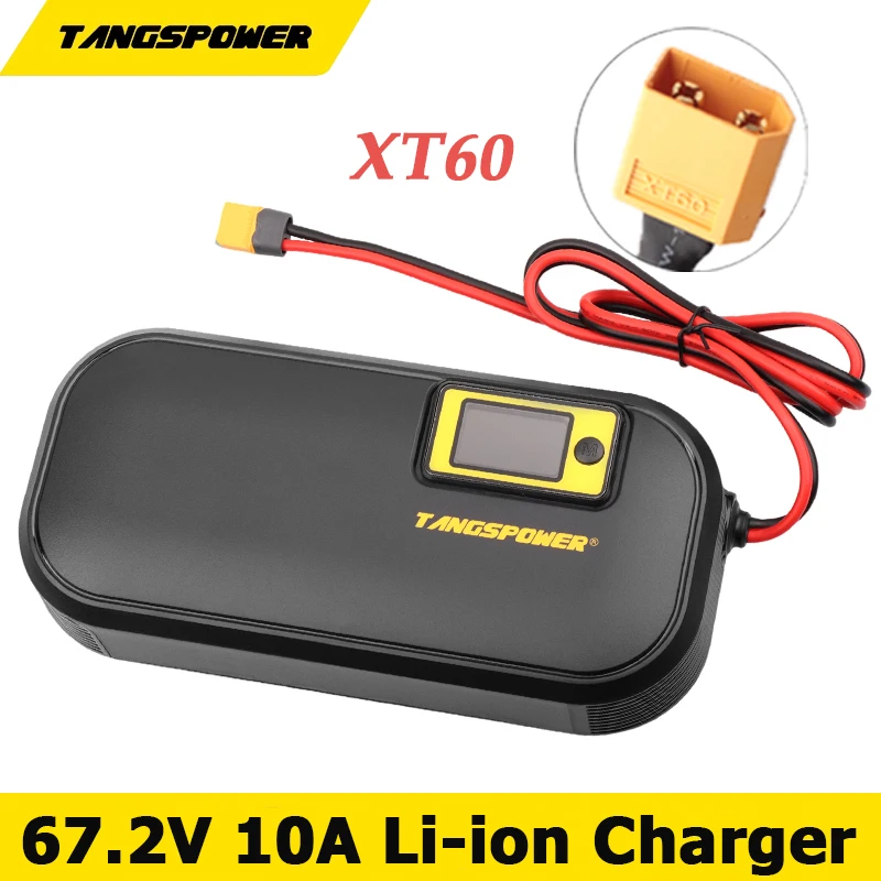 

67.2V 10A Smart Rapid Charging Lithium Battery Charger For 16S 60V Li-ion Charger Band Display With Fan Strong Heat Dissipation