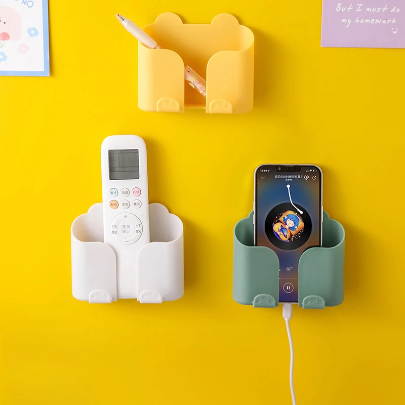 Universal Remote Controller Holder Phone Charging Bracket Air Conditioner Remote Controller Bracket Wall Shelf Mount Stand image 2