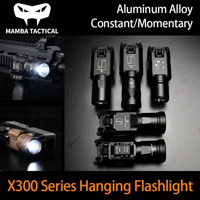 

WADSN X300 Ultra Tactical Flashlight LED Hanging White Light For Glock 17 18 Metal Torch SF Marking XH35 X300V Scout Light X300