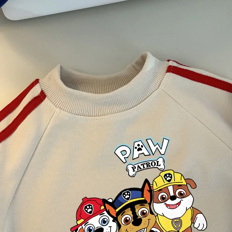 Kinder Herbst Neuheit Seitenstreifen Lange Hosen-Sets O-Ausschnitt Lässige Sweatshirts und Hosen Zweiteilige Sets Paw Patrol Jungen Mädchen Trainingsanzug – Detail 11