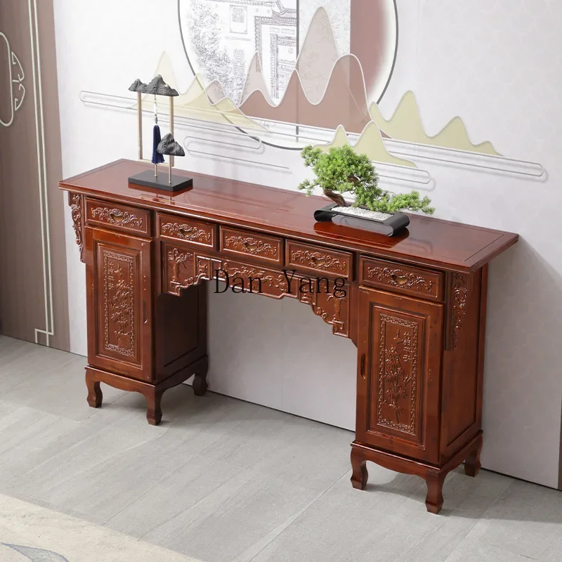 YJ Offering Table Buddhist Platform Household Solid Wood Chinese Tribute Table Frame Case Offering Tai Shentai Buddhist