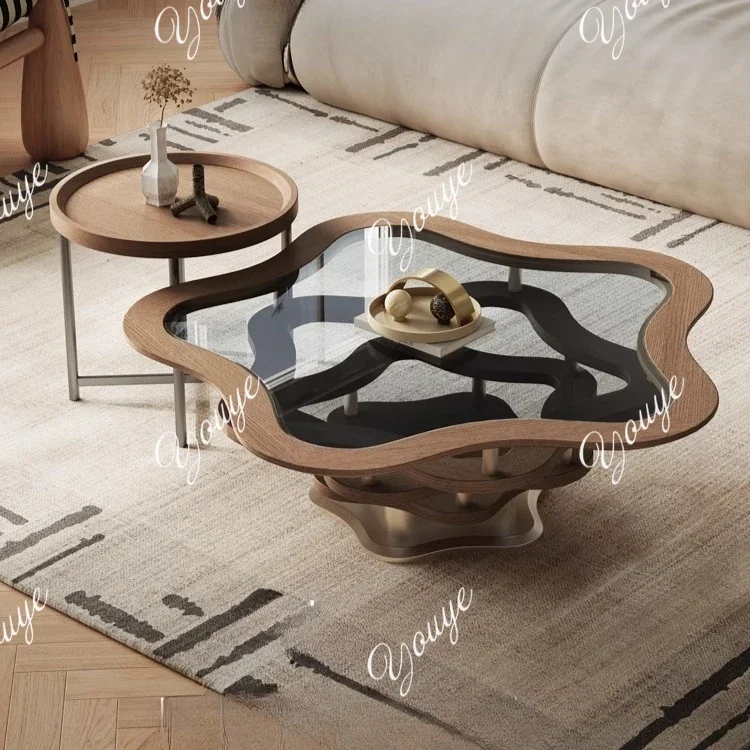 0 Second-hand Style Coffee Table New Apartment Living Room Home Round New Light Luxury High-end Small Coffee Table Minimalist