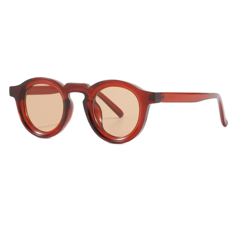 النظارات الشمسية المستديرة النساء الرجال فاسق ظلال الرجعية تتجه نظارات شمسية واضح عدسة الإطار UV400 الإناث كوة Gafas