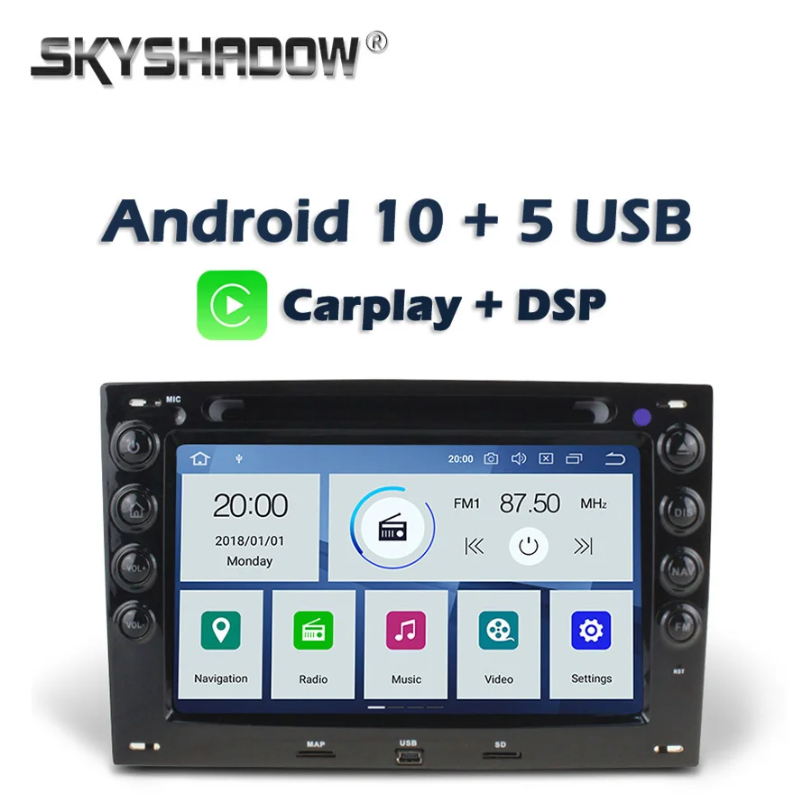 

Автомобильный DVD-плеер Carplay DSP PX6 IPS Android 10 4 Гб + 64 Гб GPS карта RDS радио Wi-Fi Bluetooth 5,0 для Renault Megane 2 ii 2003-2009 2010
