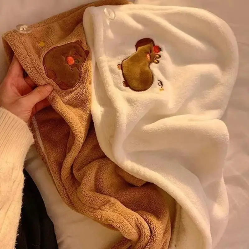 2025 New 1PC Microfibre Hair Towels, Hair Towel, Turban Towel with Button, Hair Turban Kids Super Absorbent Towels for Women