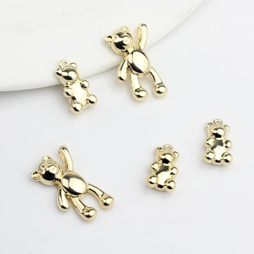 10pcs/lot Zinc Alloy Charms Cartoon Bear Charms For Diy Fashion Jewelry Earrings Making Finding Accessories